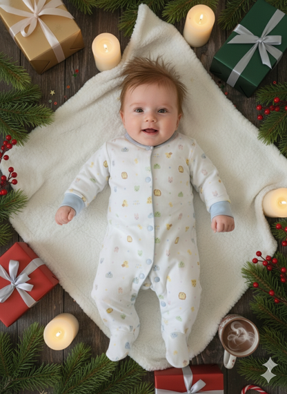 Newborn Baby Gift Set – Cotton Romper, Cap - Animal Love