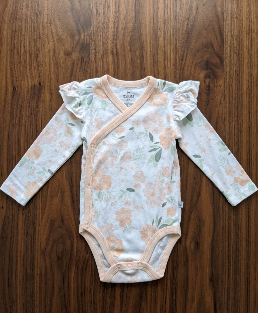 Premium Cotton Bodysuit - Floral Frills