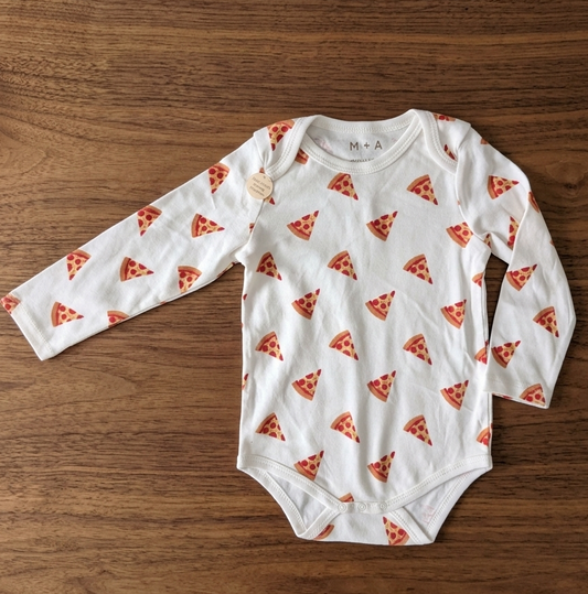 Premium Organic Cotton Bodysuit - Pizza Love