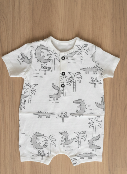 Half Romper - Tropical Love Cream
