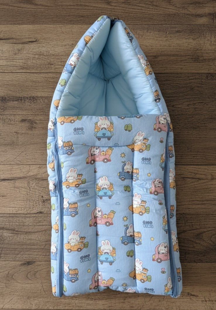 Organic Cotton Baby Carrier - Blue Bunnies
