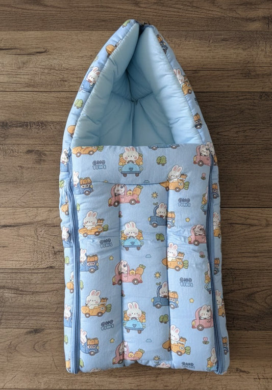 Organic Cotton Baby Carrier - Blue Bunnies