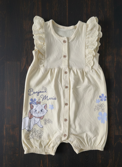 Half Romper - Yellow cute Cat