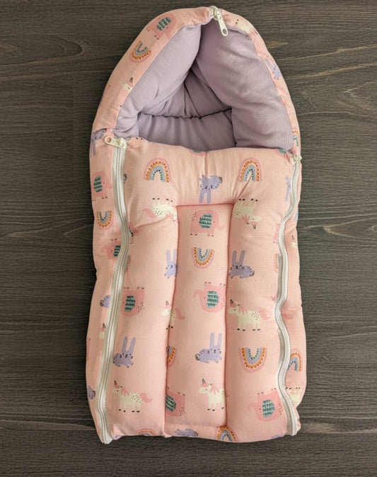 Organic Cotton Muslin Baby Carrier - Peach Violet