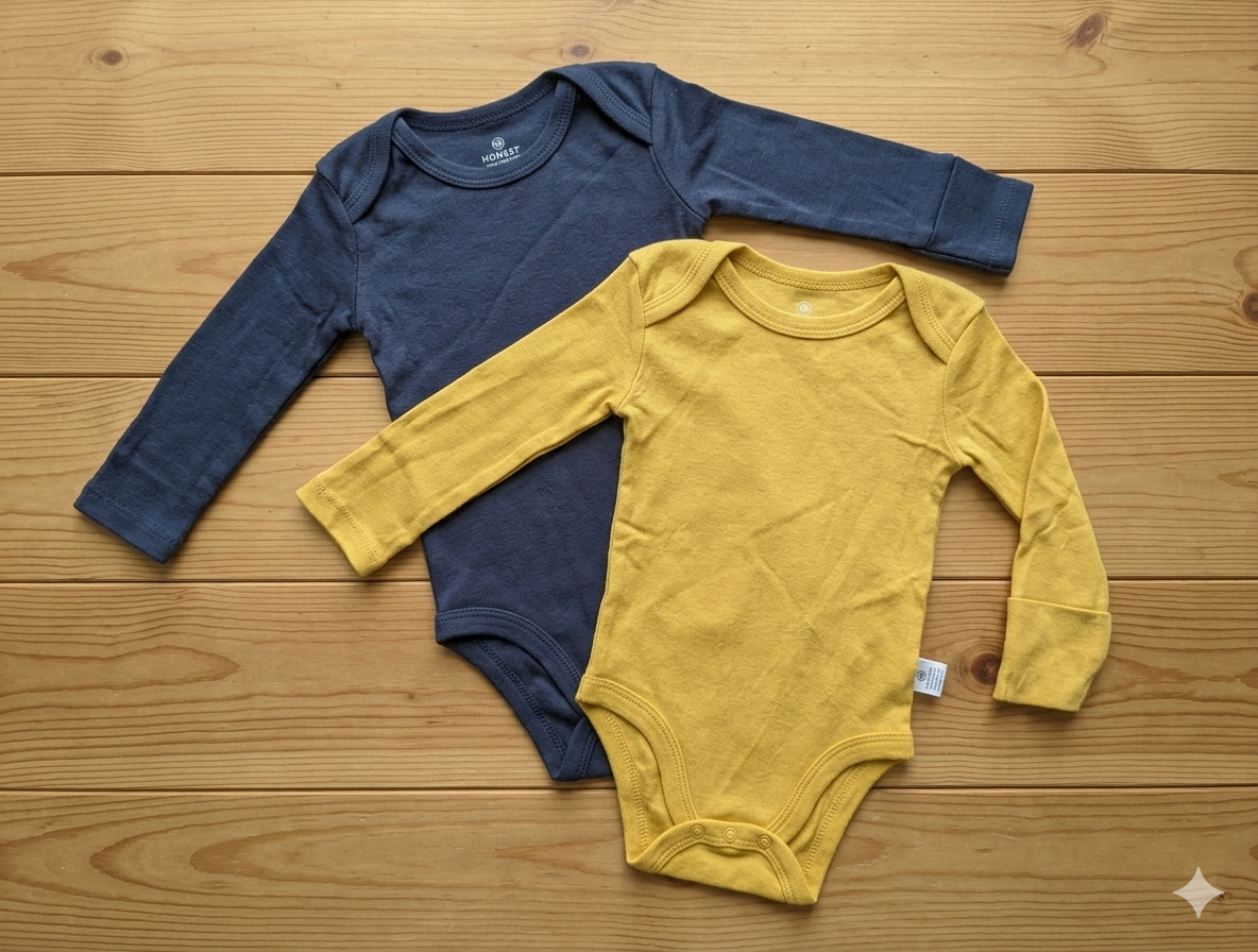 Premium Cotton Bodysuit - Blue & Mustard set