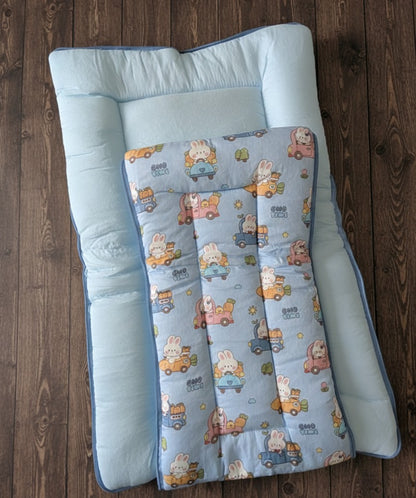 Organic Cotton Baby Carrier - Blue Bunnies