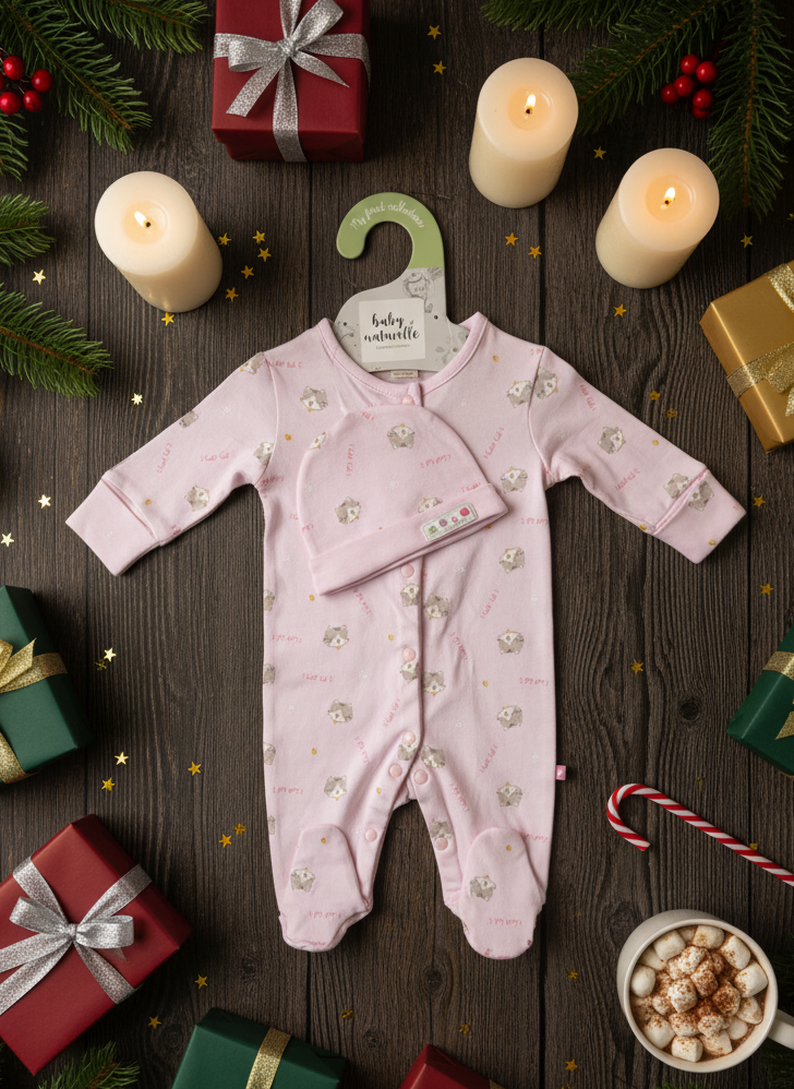 Newborn Baby Gift Set – Cotton Romper, Cap - Cute Cat